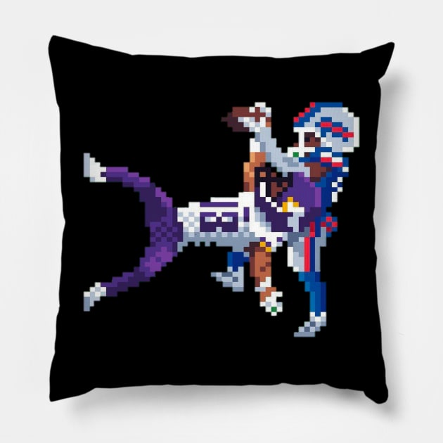 justin jefferson 8bit Pillow by Roti Kodok Art