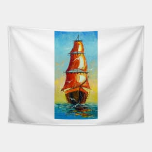 Scarlet sails Tapestry