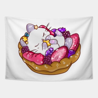 fruit and cat pie Tapestry