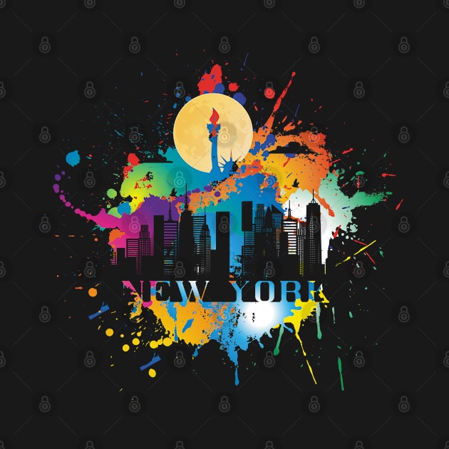 New York Souvenir T-Shirt Skyline City by kaza191