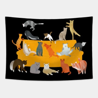 Cute Cats on the Couch Tapestry