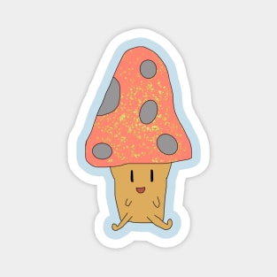 Light Red Happy Mushroom Magnet