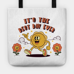 happy  sun and flower dancing  cartoon Tote