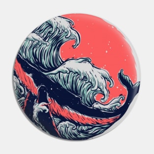 Big whale splash Pin