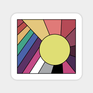 Retro Rainbow Sunshine Magnet