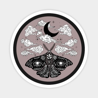 Moth Moon and Clouds Magnet