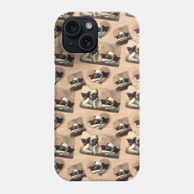 Angelic Pugs Faces Phone Case by Mudge