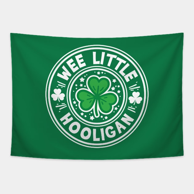 Wee Little Hooligan Cute Saint Patrick's Kids & Youth Design Tapestry by Graphic Duster