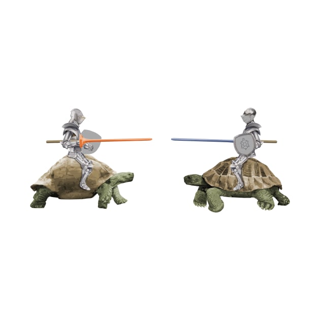 Knights jousting on tortoises by stu-dio-art