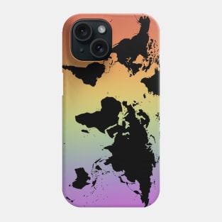 Rainbow world map Phone Case