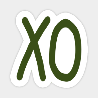 Kiss and hug XO Forest green Magnet