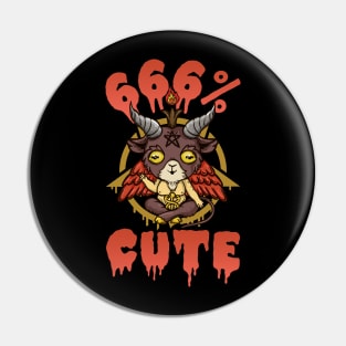 666% Cute - Satanic Chibi Anime Goat Head Baphomet Pin