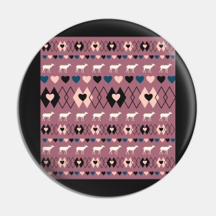 Romantic pattern with deer in purple Pin