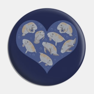 Manatees and Bubbles Pin