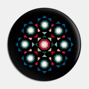 Tile mandala (black) Pin