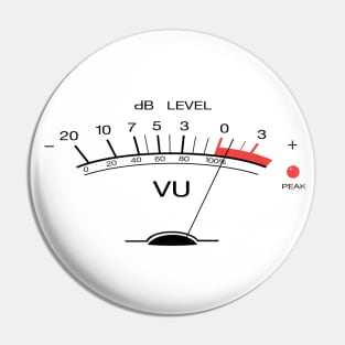 Volume VU Meter Vintage Audio Engineer Recording Studio Gear Head Musician Guitar Shirt Classic Pin