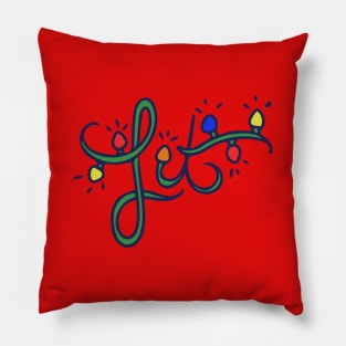 Lit Christmas Lights Pillow