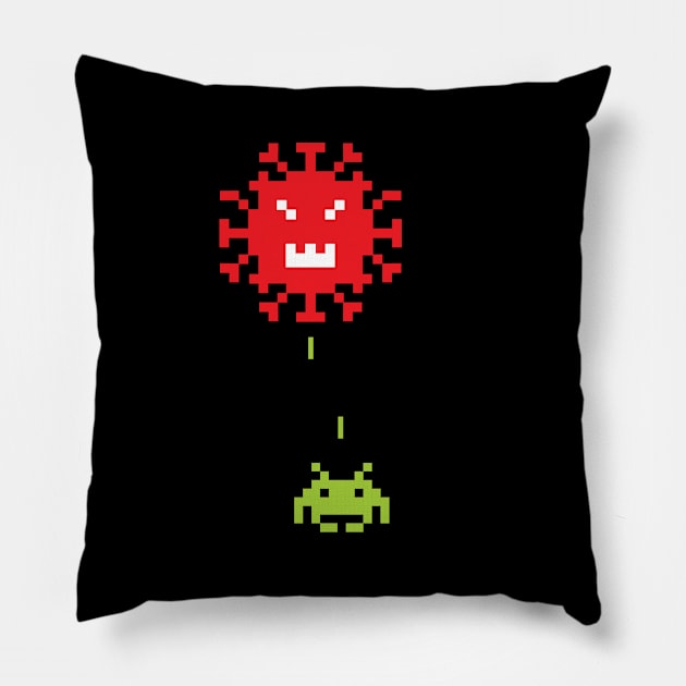 Virus Invaders Pillow by Sauher