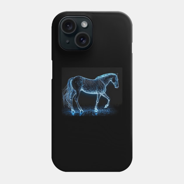 Ice Horse Standing Phone Case by DavisDesigns79