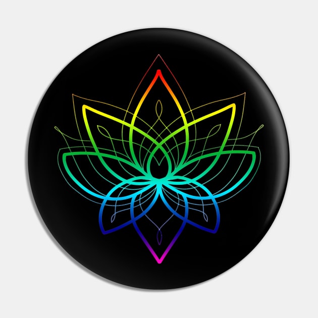 Rainbow lotus Pin by Blacklinesw9