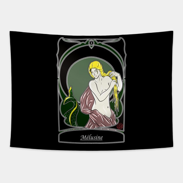 Melusine - folklore Poitou Alsace Bourgogne Tapestry by Ukiyograph