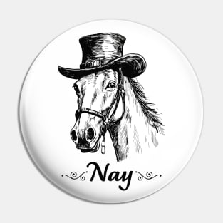 Nay - Classy Horse Illustration Pin