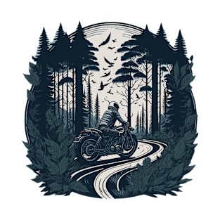 Cafe Racer Ride In Woods T-Shirt