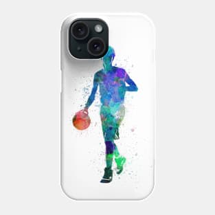 Basketball player in watercolor Phone Case