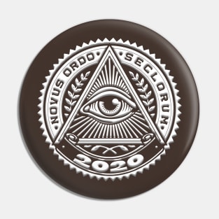 Novus Ordo Seclorum 2020 Seal with Pyramid and All Seeing Eye, NWO New World Order Pin