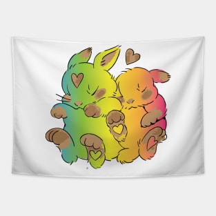 colorful bunnies Tapestry