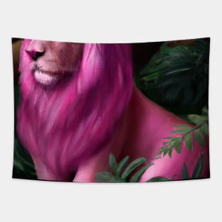 Pink Lion Tapestry