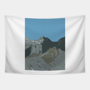 Black Cuillin on Cuillin Ridge in the Isle of Skye in Scotland WPA Art Deco Poster Tapestry