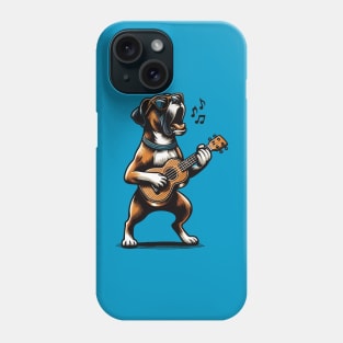 Dog Playing Guitar Singing Boxer Dog Funny Phone Case