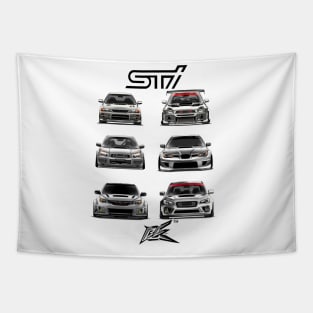 evolution of the impreza wrx sti Tapestry