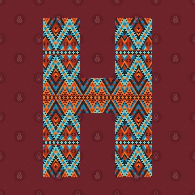 Letter H- boho design by RinaMosaics