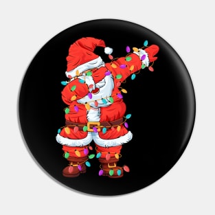 Funny Dabbing Santa Christmas Tree Lights Pin