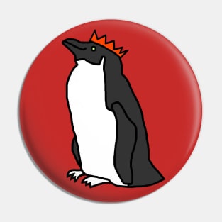 Penguin wearing a Red Party Hat Pin