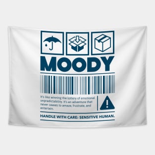 Moody Warning Label Tapestry