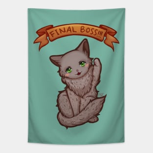 Kitty Final Boss Illustration Tapestry