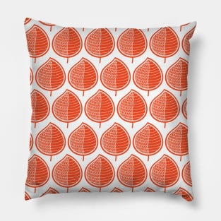 Rusty red doodle leaves Pillow