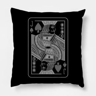 Jack of Spades Grayscale Pillow