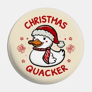 Christmas Quacker: Duck in Festive Attire Pin