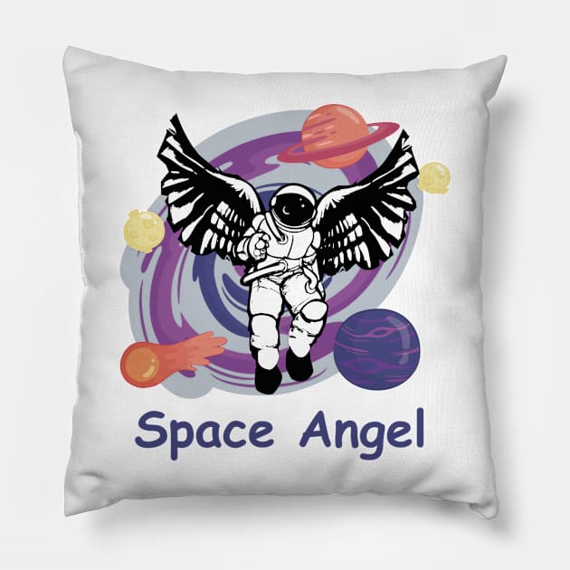 space angel astronaut Pillow by Prossori