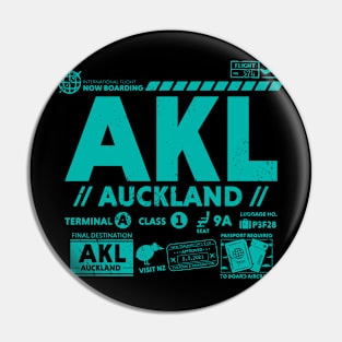 Vintage Auckland AKL Airport Code Travel Day Retro Travel Tag New Zealand Pin