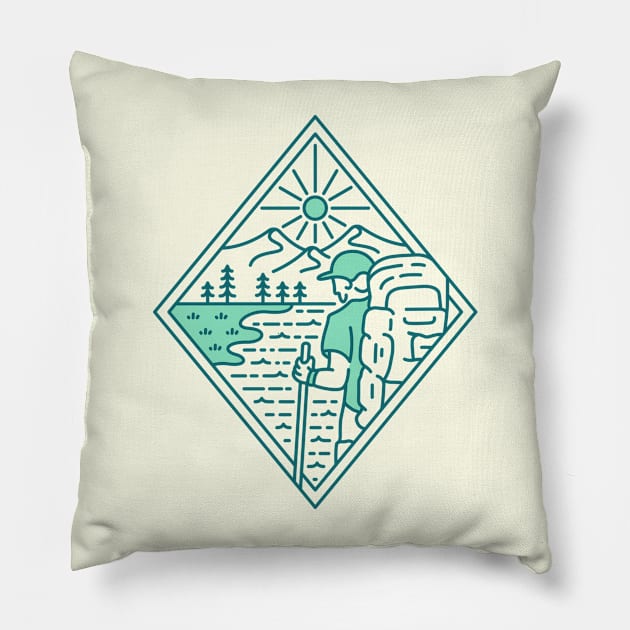 Nature Adventure Backpacker 1 Pillow by VEKTORKITA