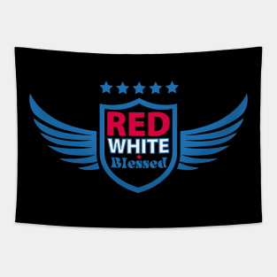 Red White and Blessed Tapestry