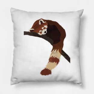 Red Panda on a Tree Branch Pillow