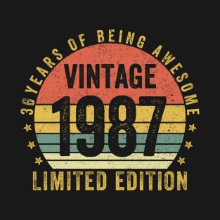 36 Years of Being Awesome 1987 LIMITED EDITION 36 Year Old Gift Vintage 1987 36th Birthday Gift T-Shirt