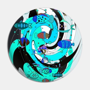 Aqua Swirl: The Flow of Ocean Life Pin