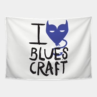 I Love BluesCraft (dark on light) Tapestry